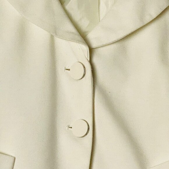 Sandro Blazer Women Size Medium Ivory Viscose Blend 2 Button Lined Scoop Neck - Picture 5 of 9